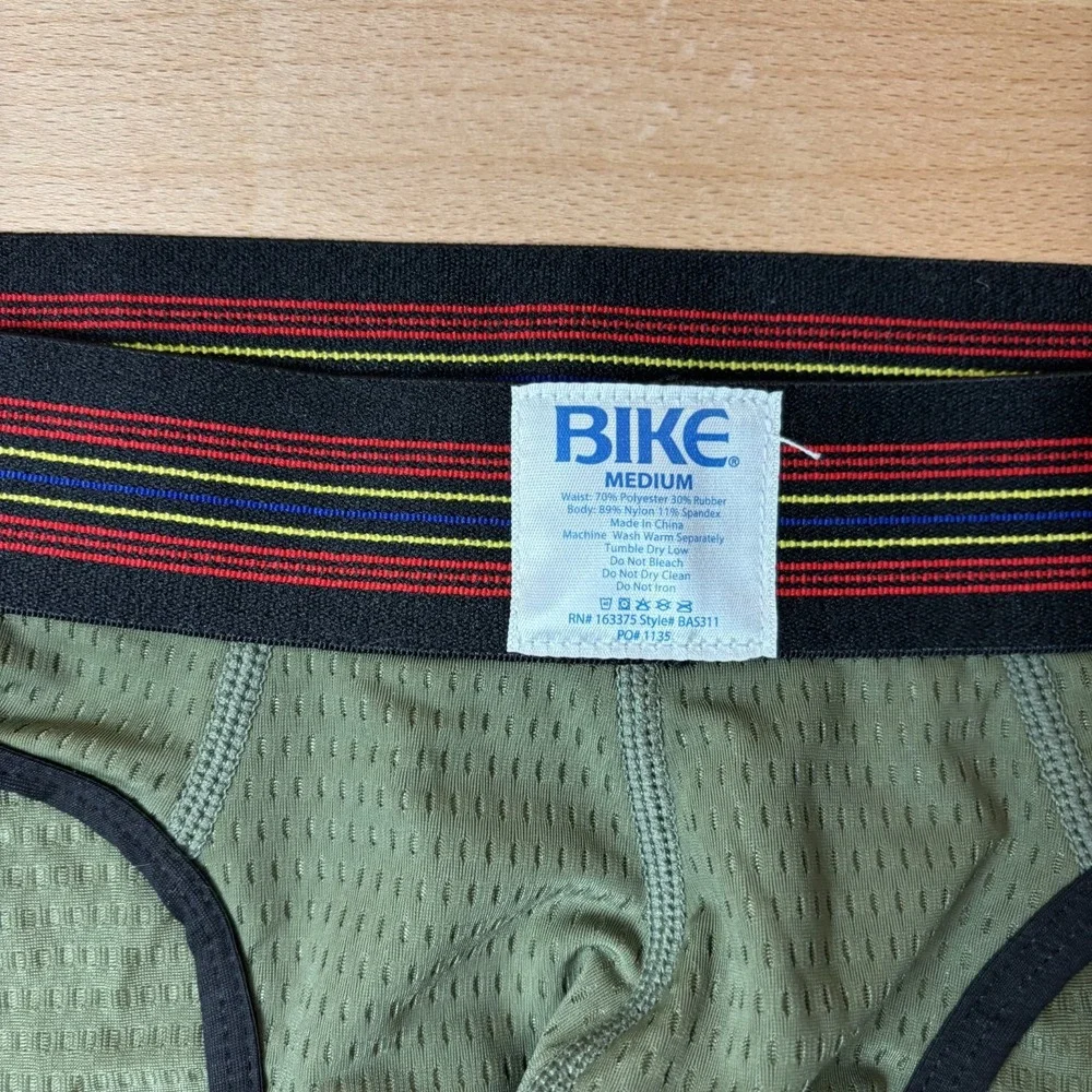 Bike Mesh Brief Men's Medium Olive Green Underwear Jock New